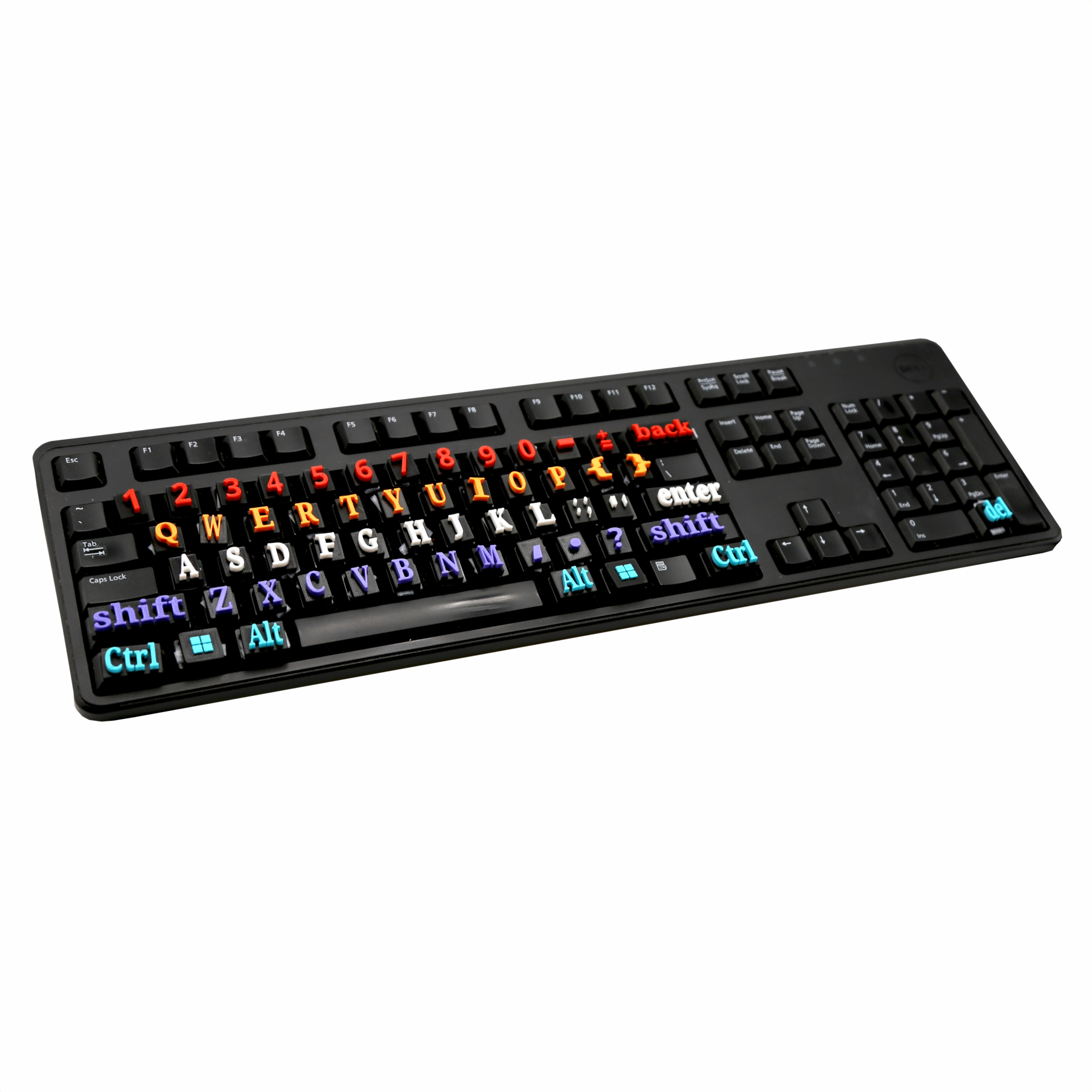 Raised keyboard letters