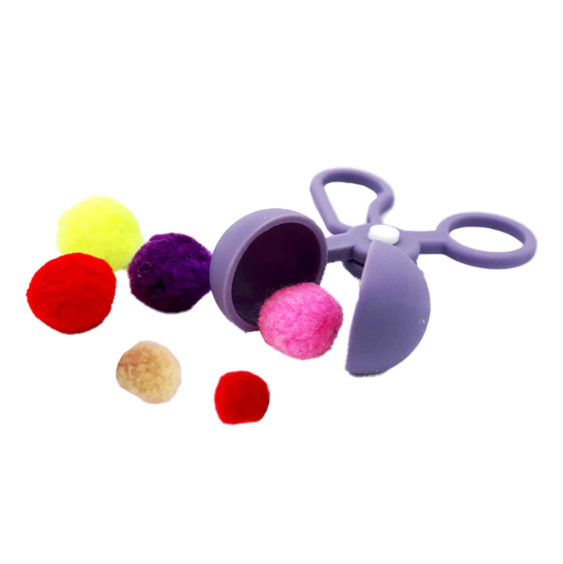 Bubble Tongs next to poms poms