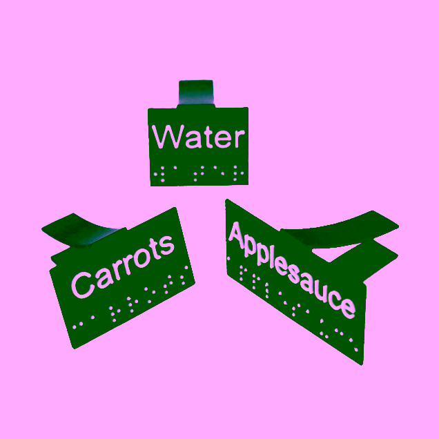Braille Labels for kitchen Shelfs